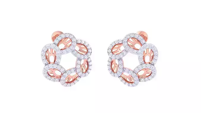 Women studs Earrings 3dm stl 3mf obj glb gltf mtl render detail