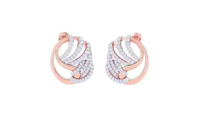 Women studs Earrings 3dm stl 3mf obj glb gltf mtl render detail