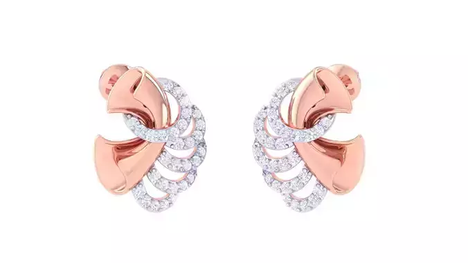 Women studs Earrings 3dm stl 3mf obj glb gltf mtl render detail