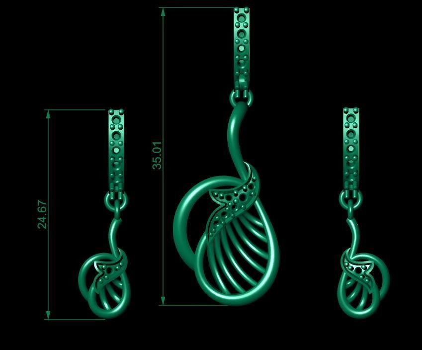 Women pendant 3D print model  3D print model_6