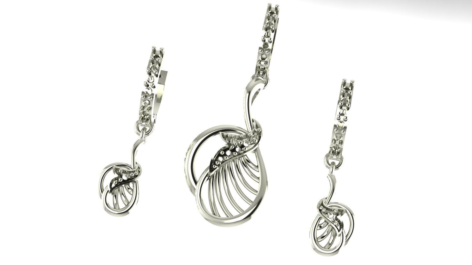 Women pendant 3D print model  3D print model_4