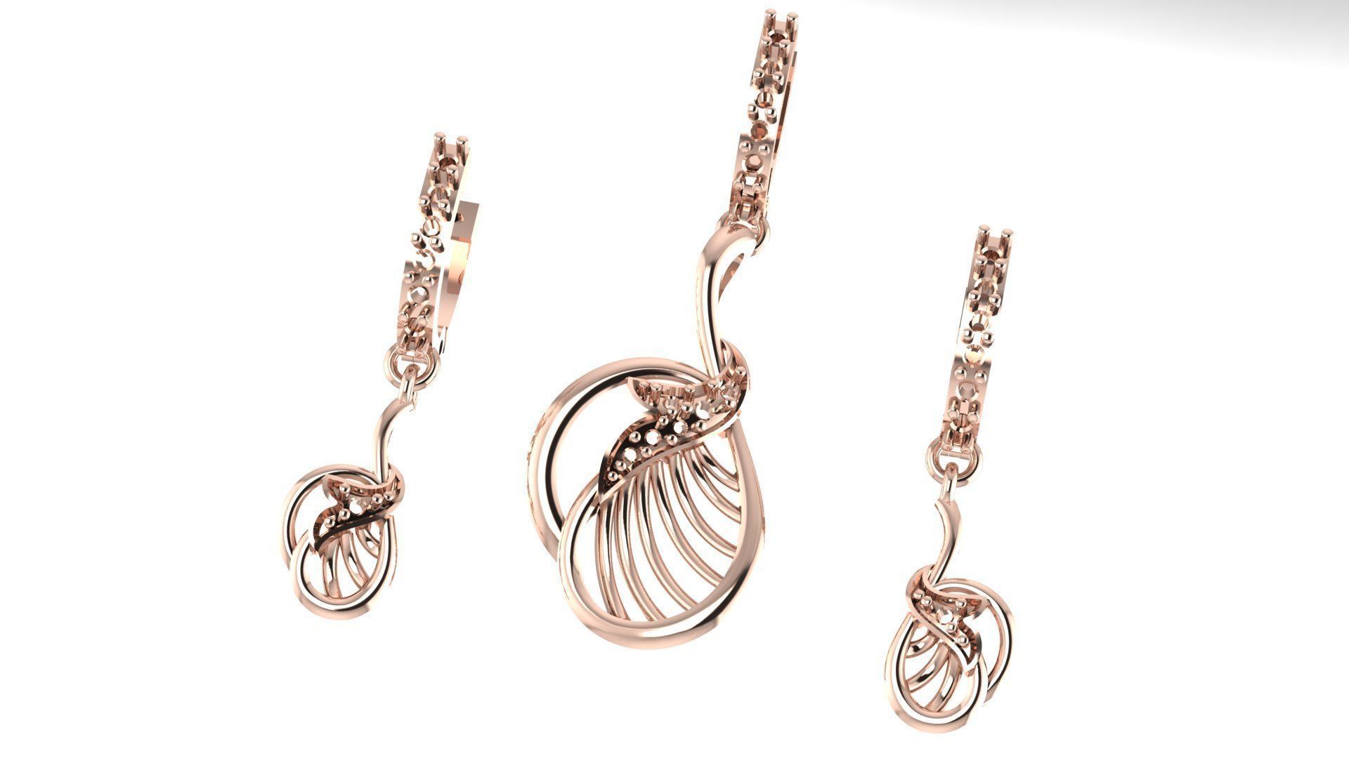 Women pendant 3D print model  3D print model_5