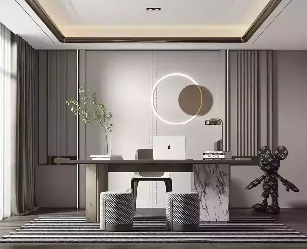 Office Workspace Essentials  Interior Scene 3D model