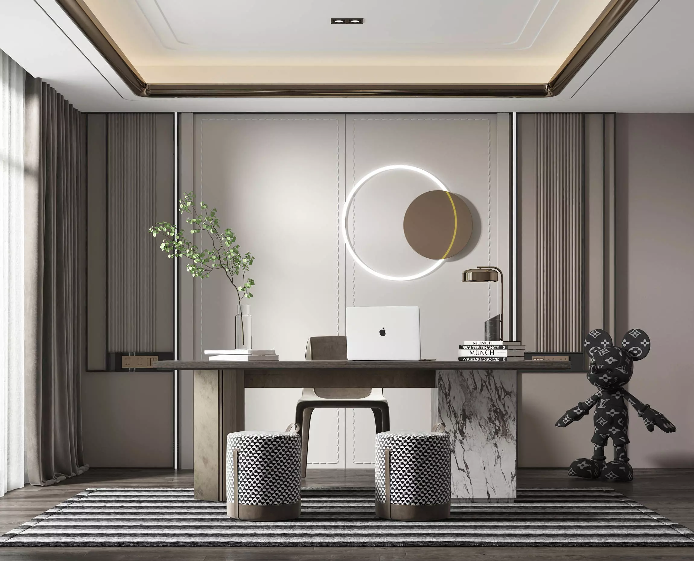 Office Workspace Essentials Interior Scene 3D model