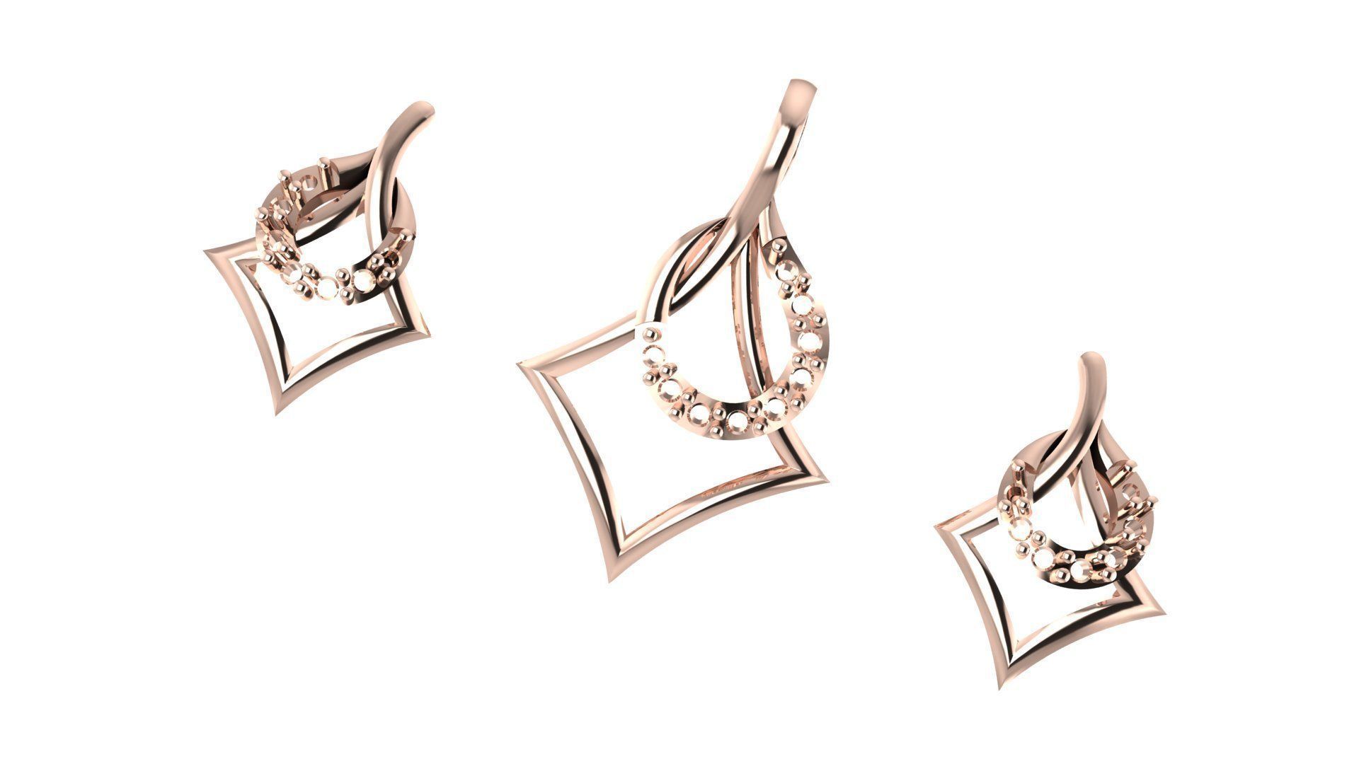 Women pendant 3D print model  3D print model_5