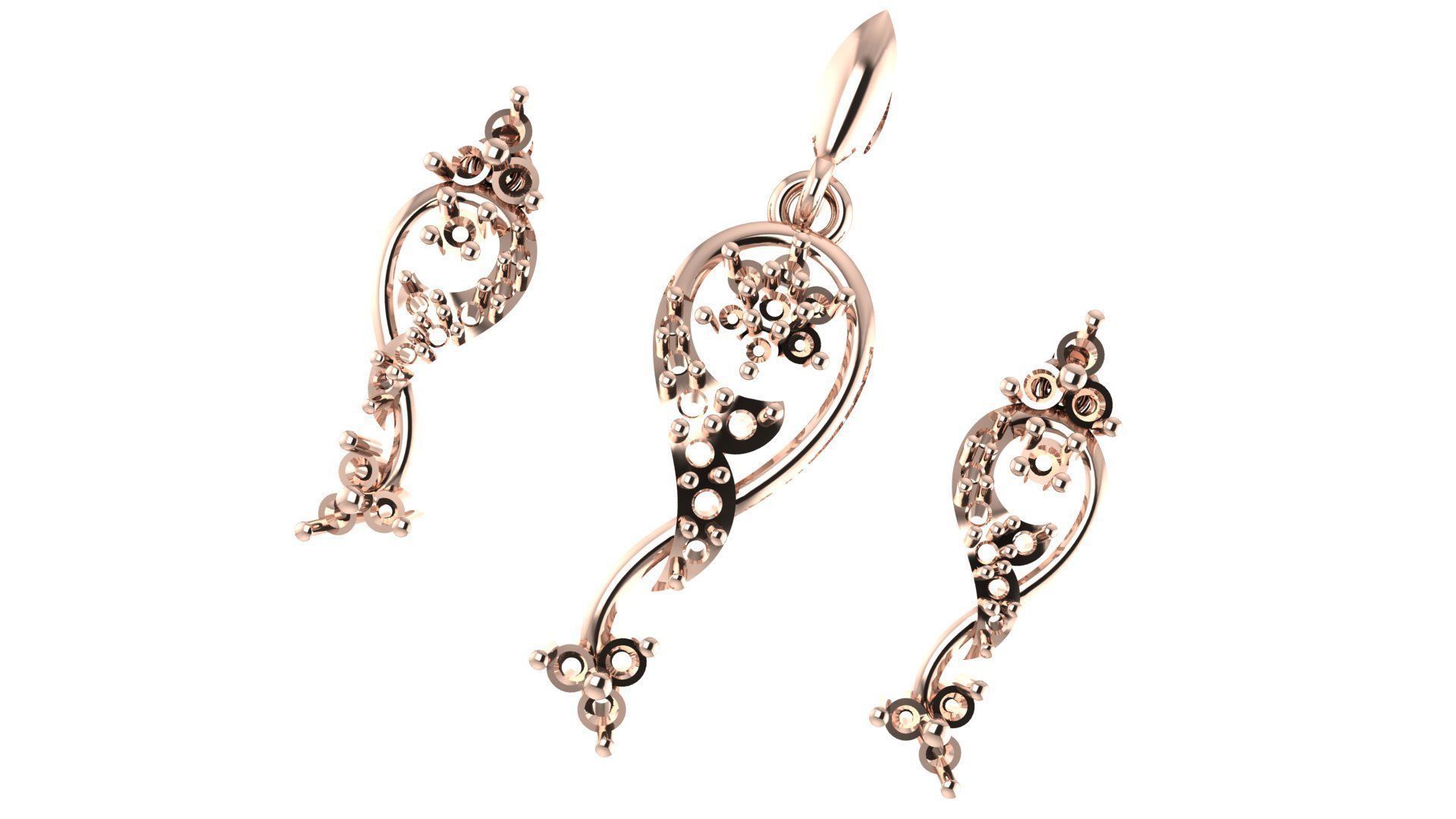 Women pendant 3D print model  3D print model_5