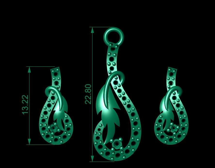 Women pendant 3D print model  3D print model_7