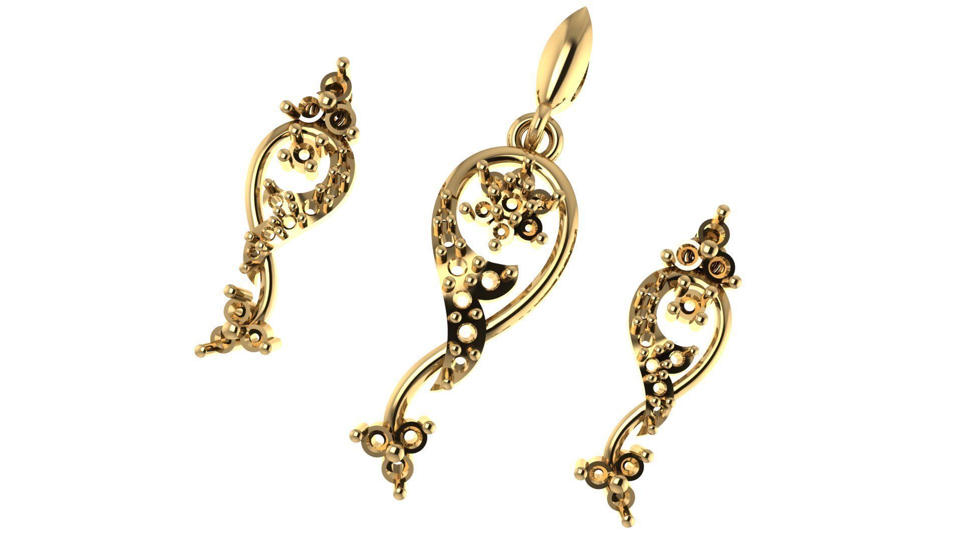 Women pendant 3D print model  3D print model_3