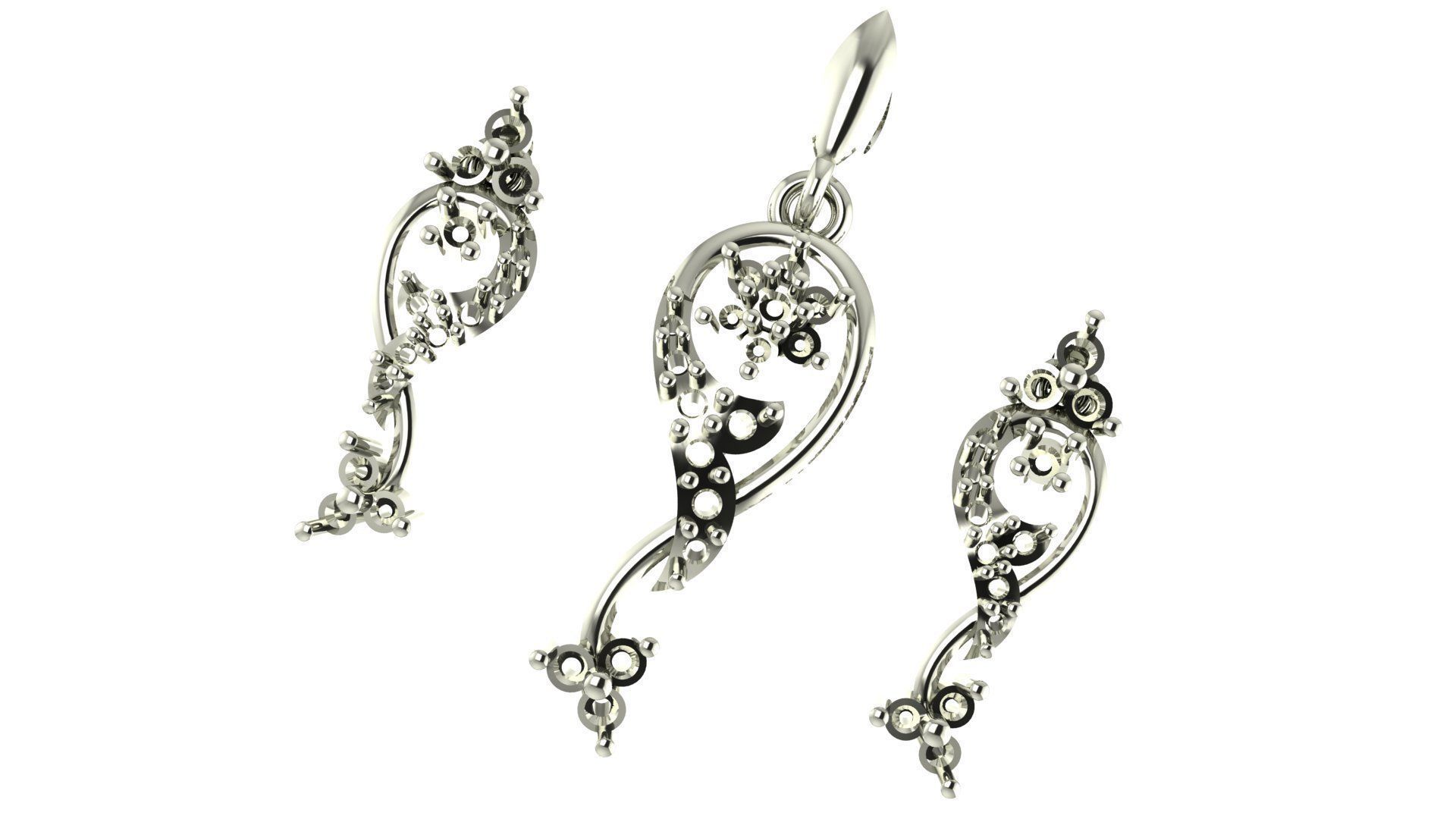 Women pendant 3D print model  3D print model_4