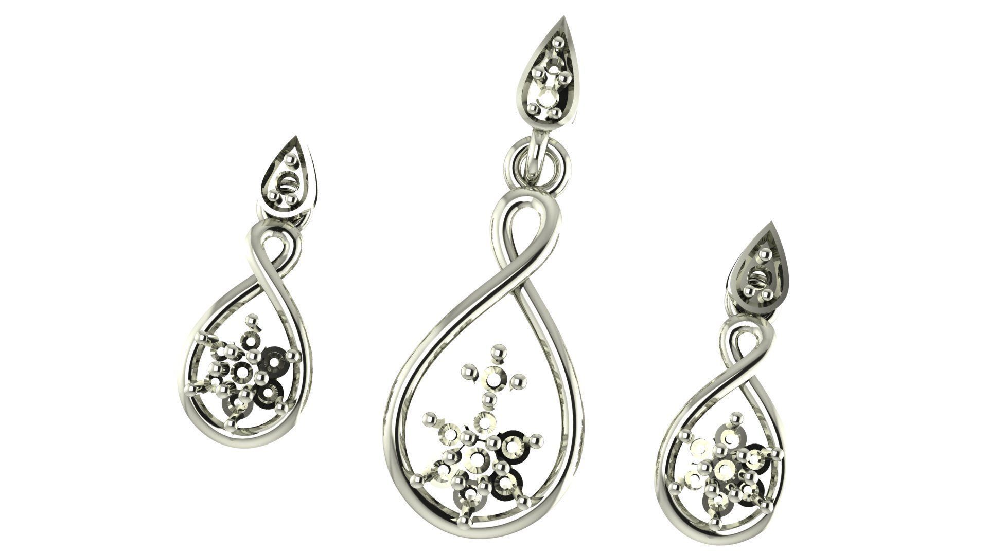 Women pendant 3D print model  3D print model_4