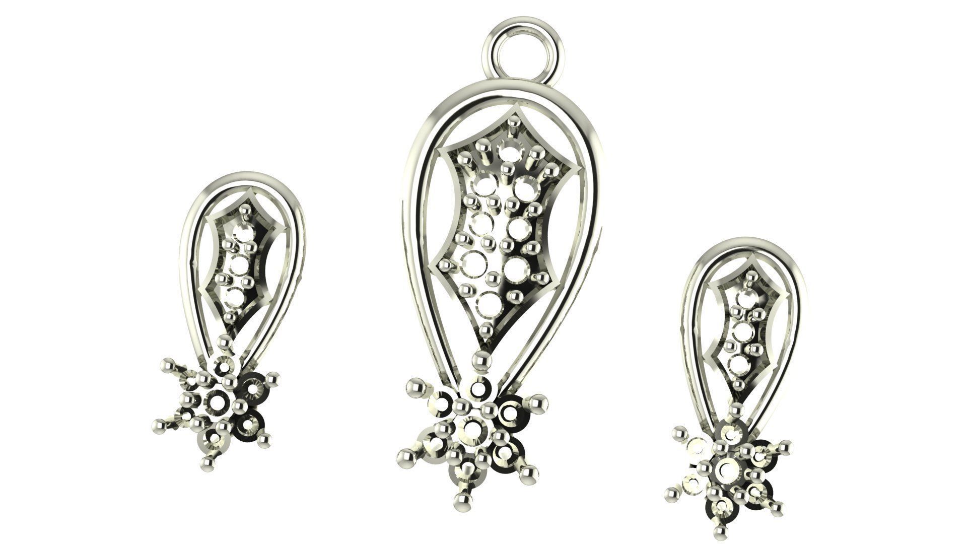 Women pendant 3D print model  3D print model_4