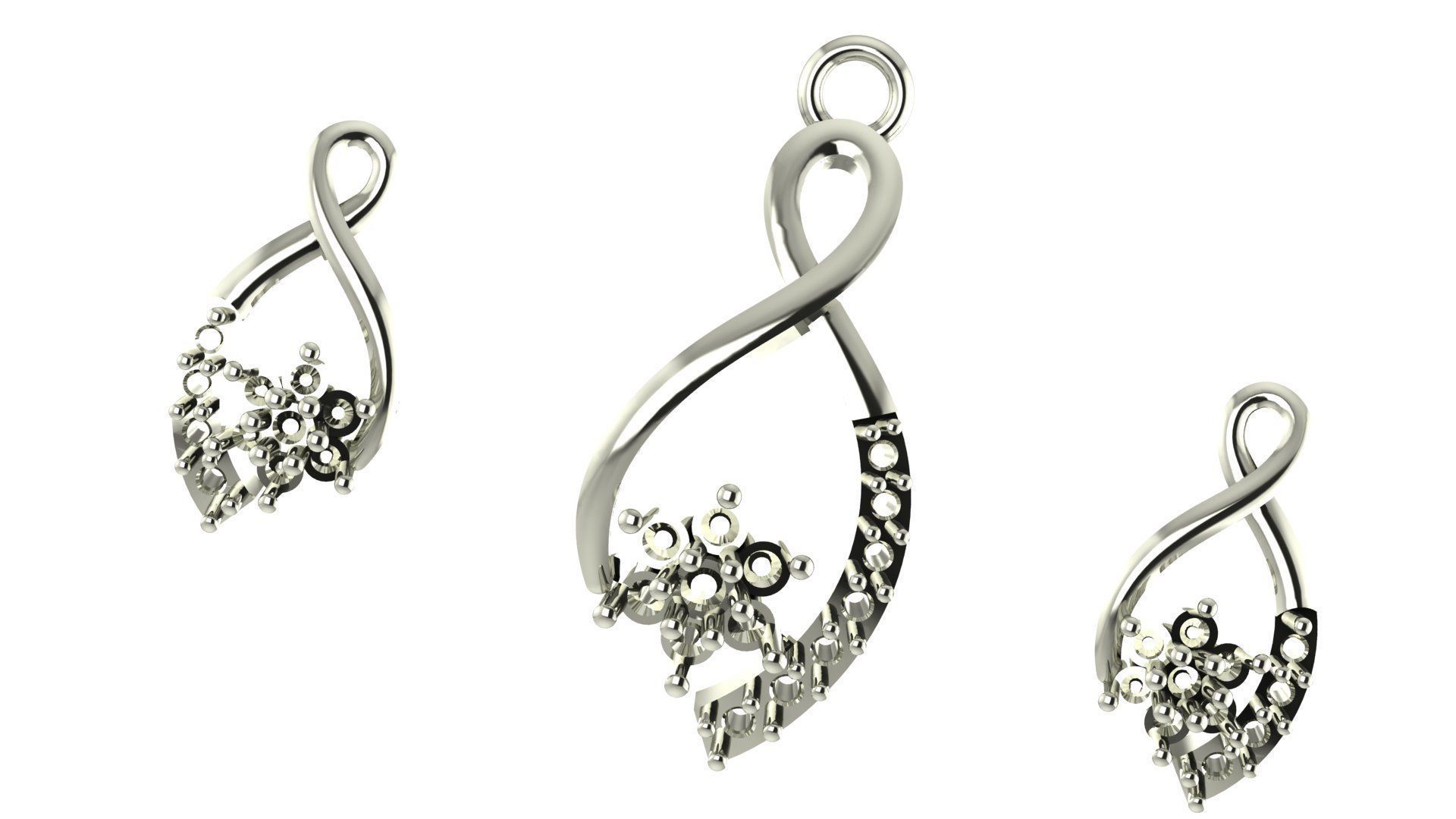 Women pendant 3D print model  3D print model_4