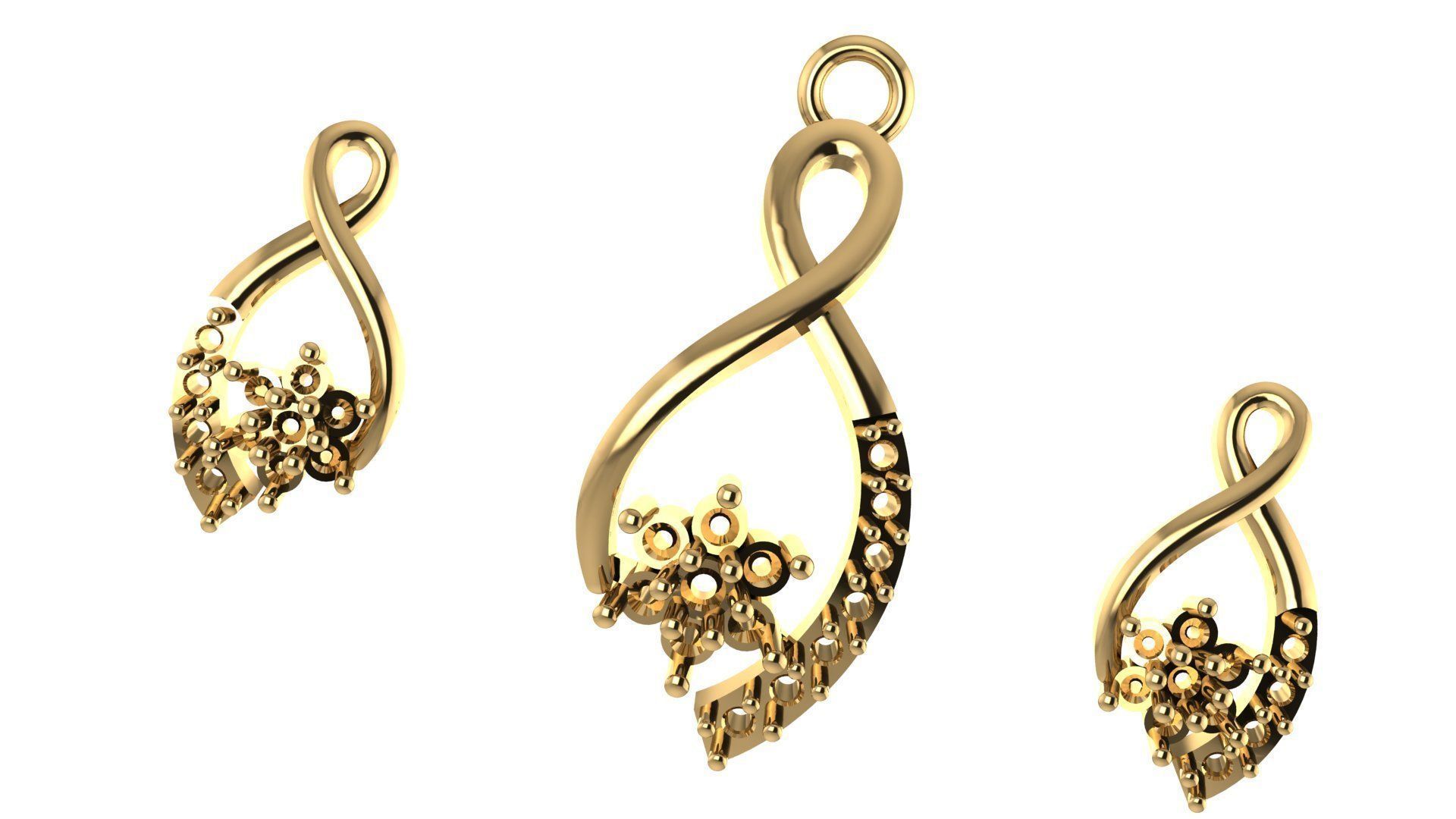 Women pendant 3D print model  3D print model_3