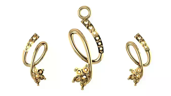 Women pendant 3D print model 