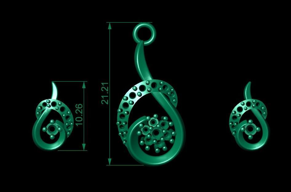 Women pendant 3D print model 3D print model_6