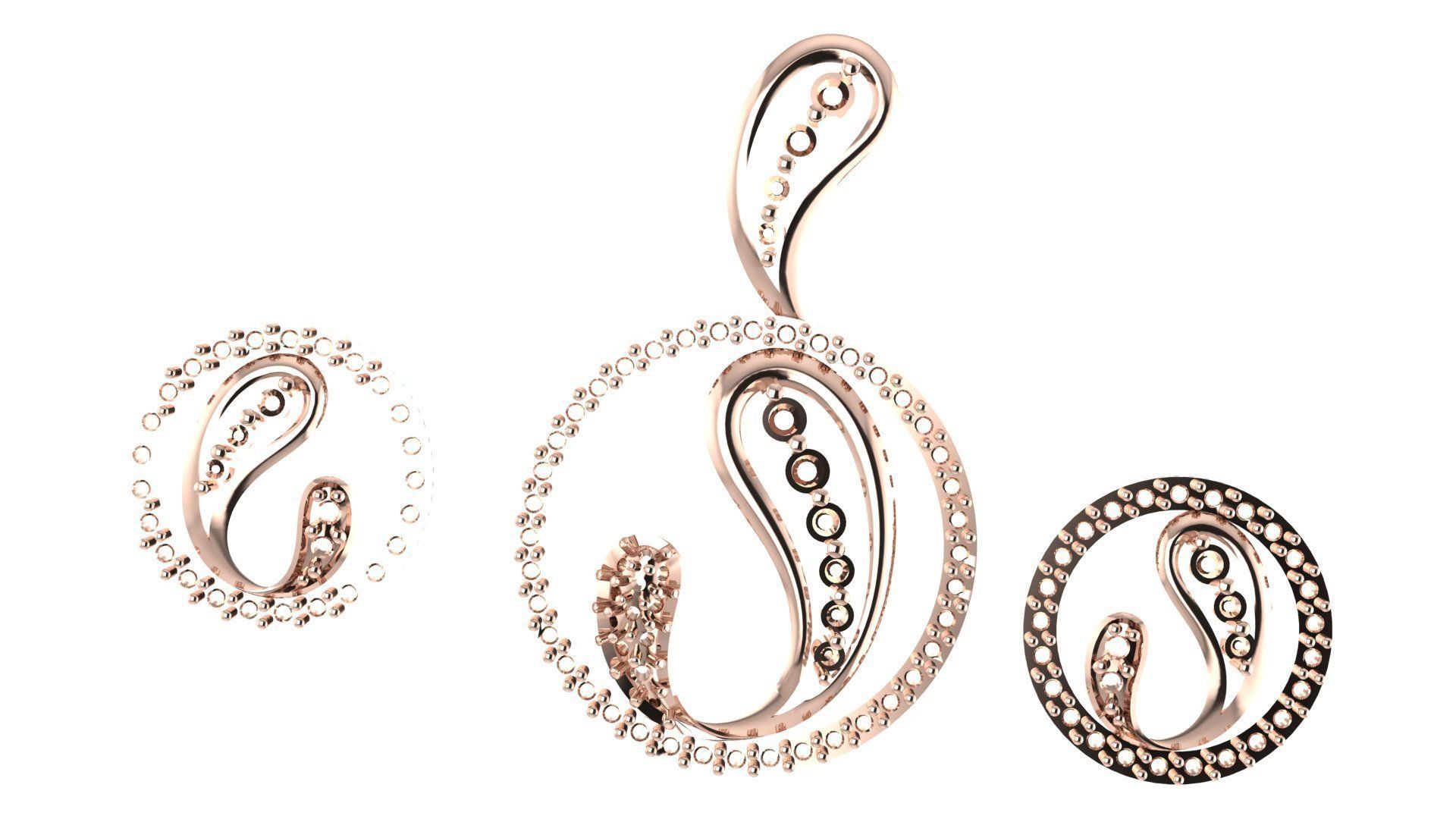 Women pendant 3D print model  3D print model_5