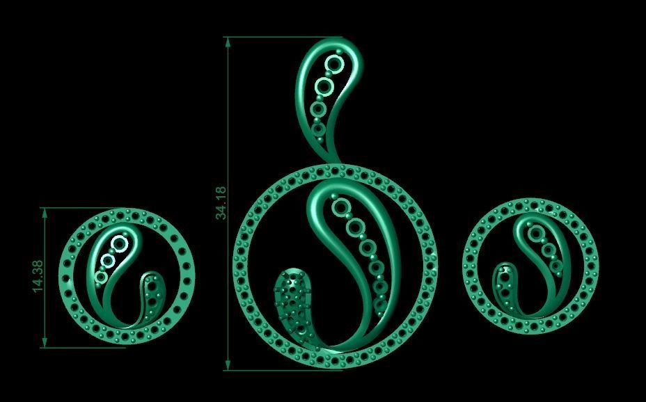 Women pendant 3D print model  3D print model_6