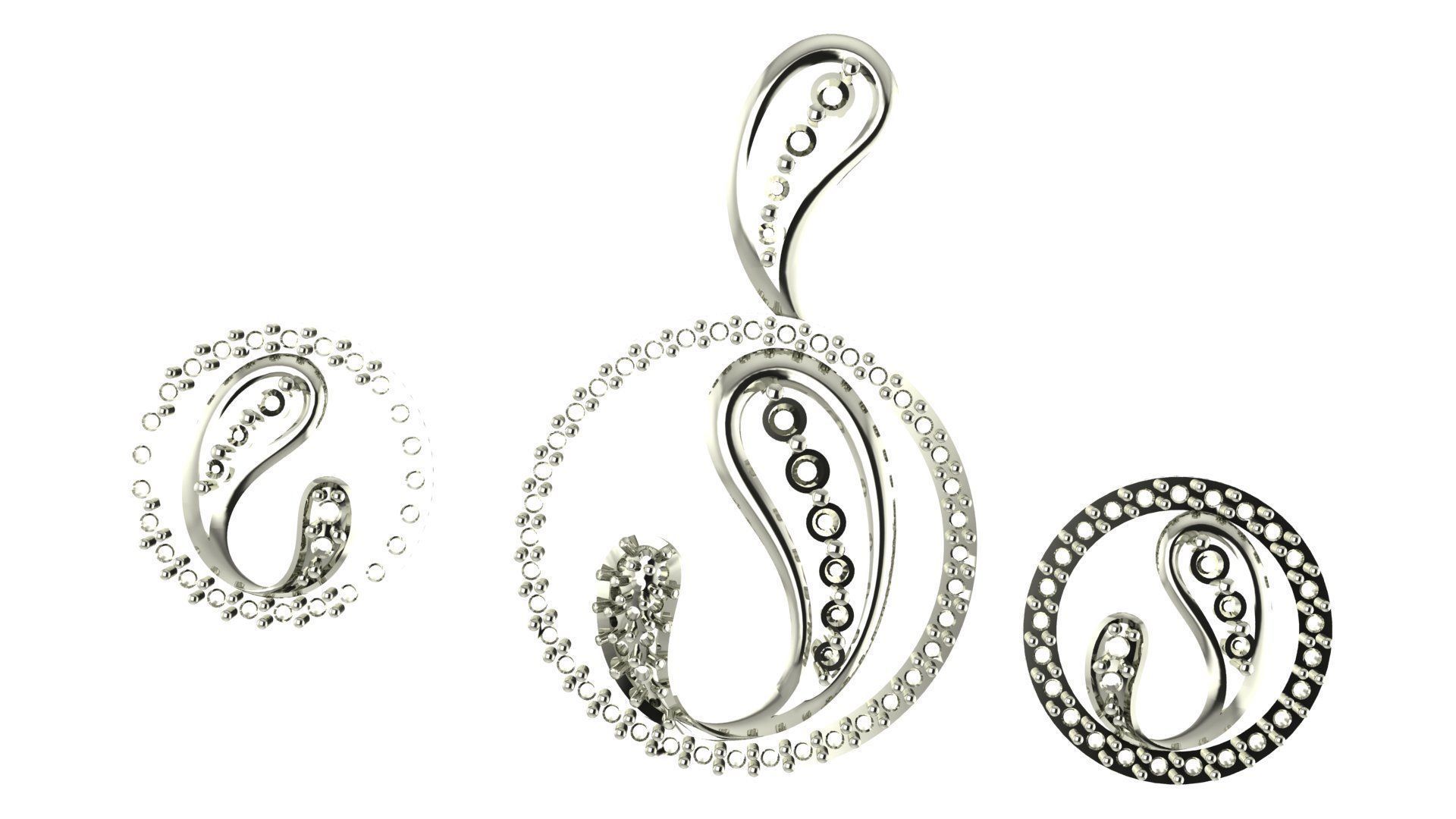 Women pendant 3D print model  3D print model_4