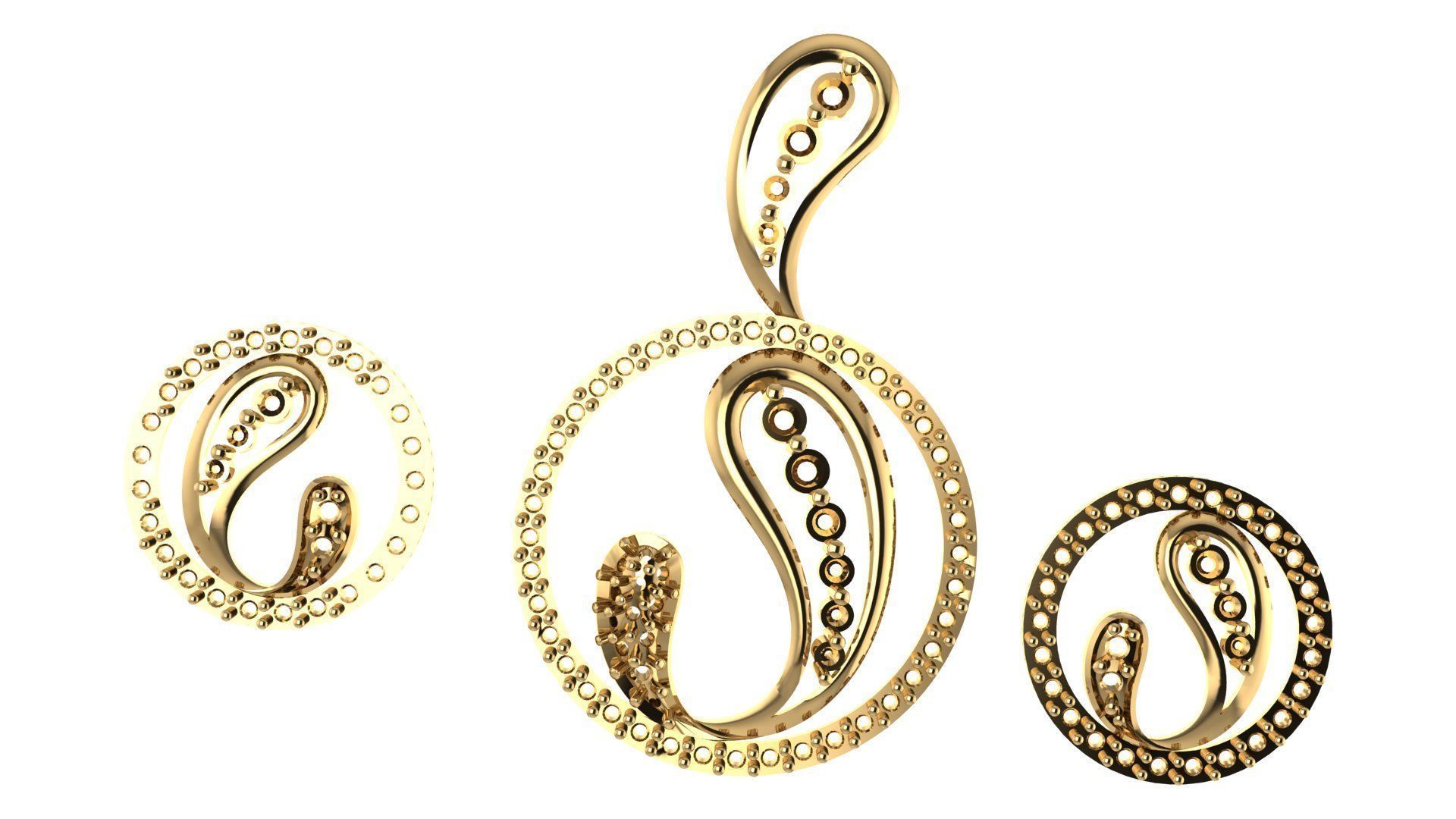 Women pendant 3D print model  3D print model_3