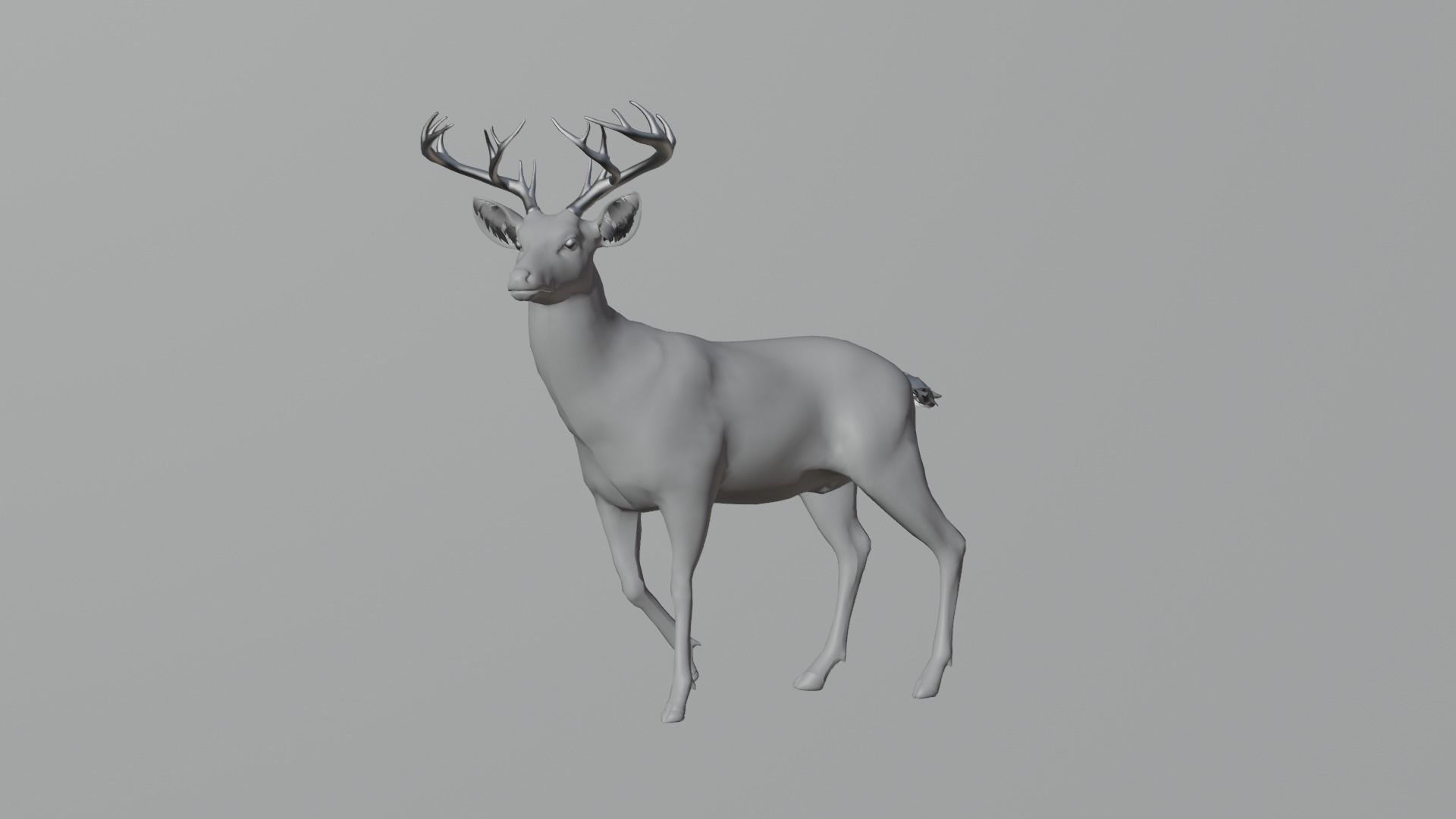 Deer lowpoly Textured 3D model_4