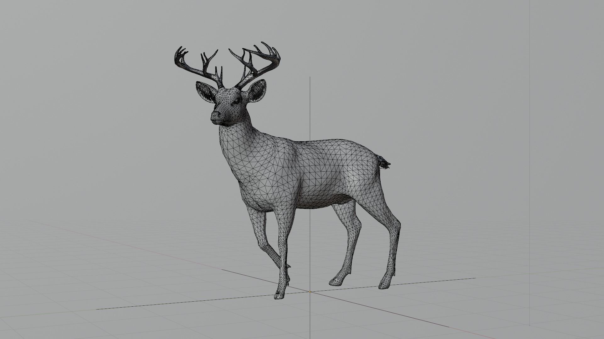 Deer lowpoly Textured 3D model_5