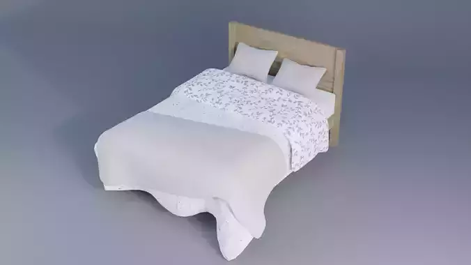 Bed for interior Low-poly 3D model