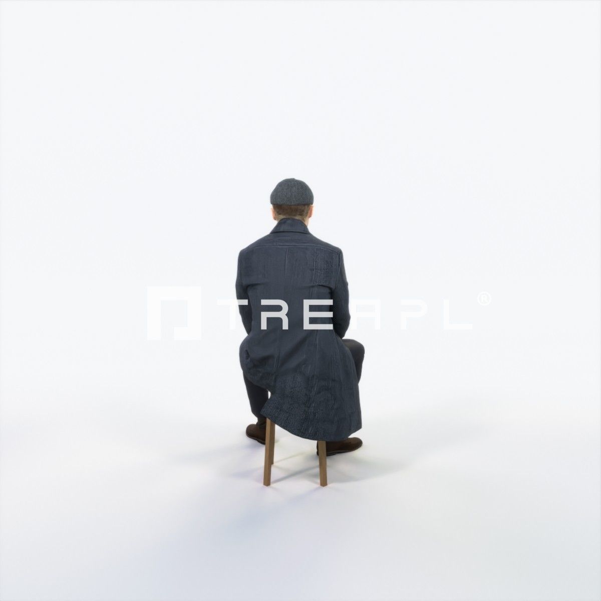 Master 19L Listening Sitting Business Man Low-poly 3D model_4