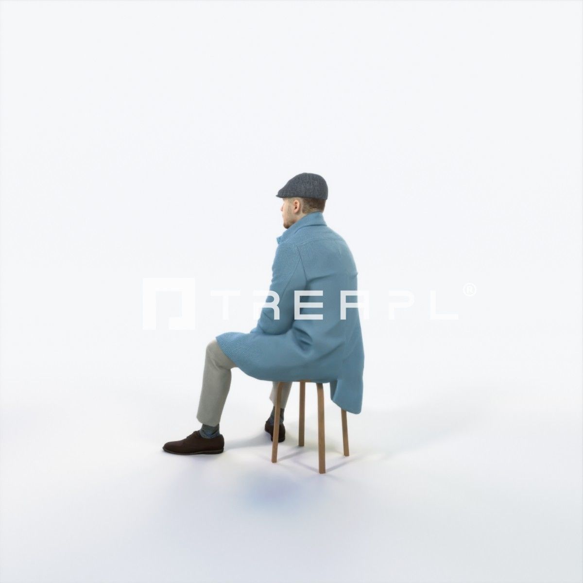 Master 19K Listening Sitting Business Man Low-poly 3D model_5