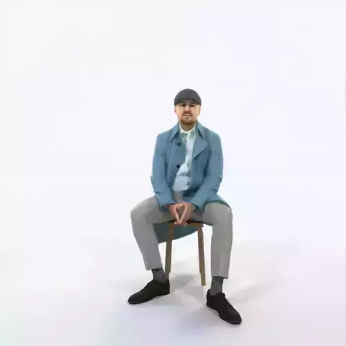 Master 19K Listening Sitting Business Man Low-poly 3D model