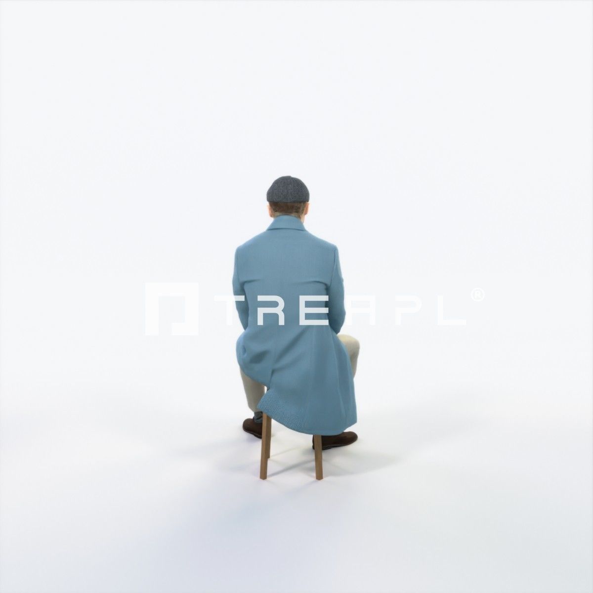 Master 19K Listening Sitting Business Man Low-poly 3D model_4