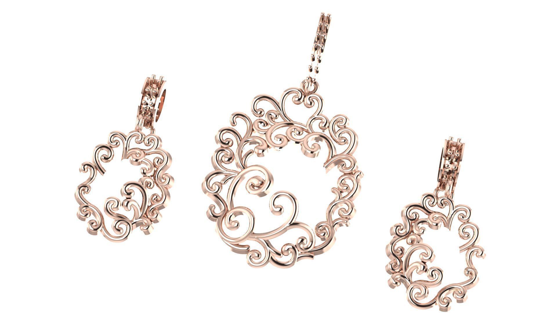 Women pendant 3D print model  3D print model_3