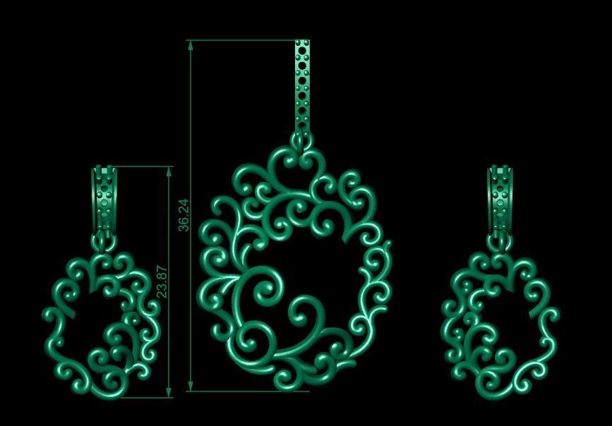 Women pendant 3D print model  3D print model_6