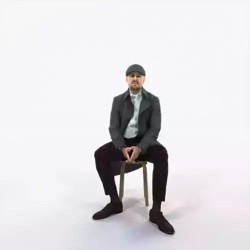 Master 19J Listening Sitting Business Man Low-poly 3D model
