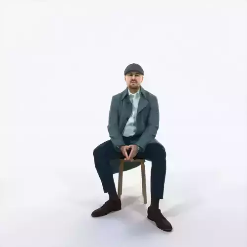 Master 19I Listening Sitting Business Man Low-poly 3D model