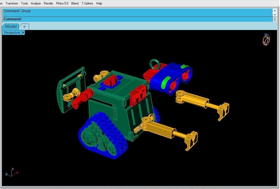 wall e necklace 3D print model_7