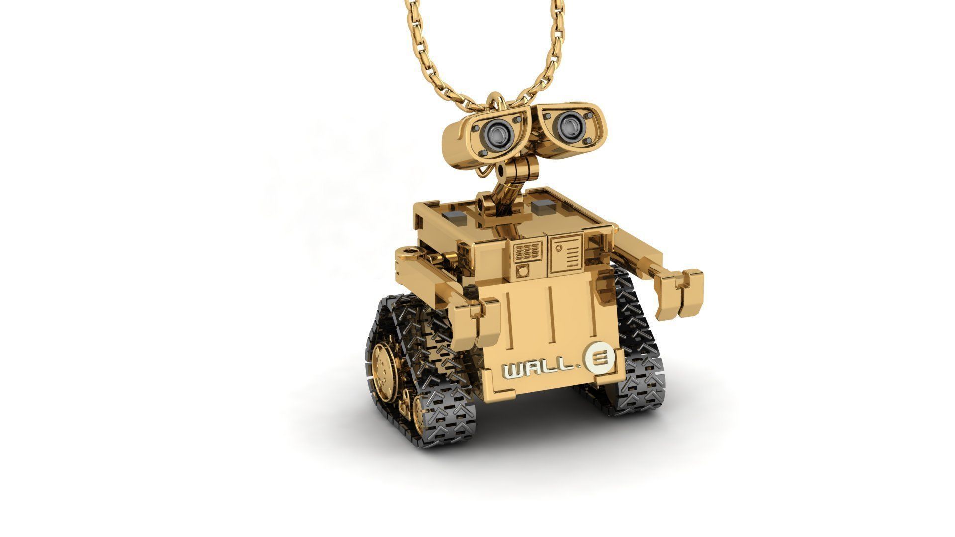 wall e necklace 3D print model_1
