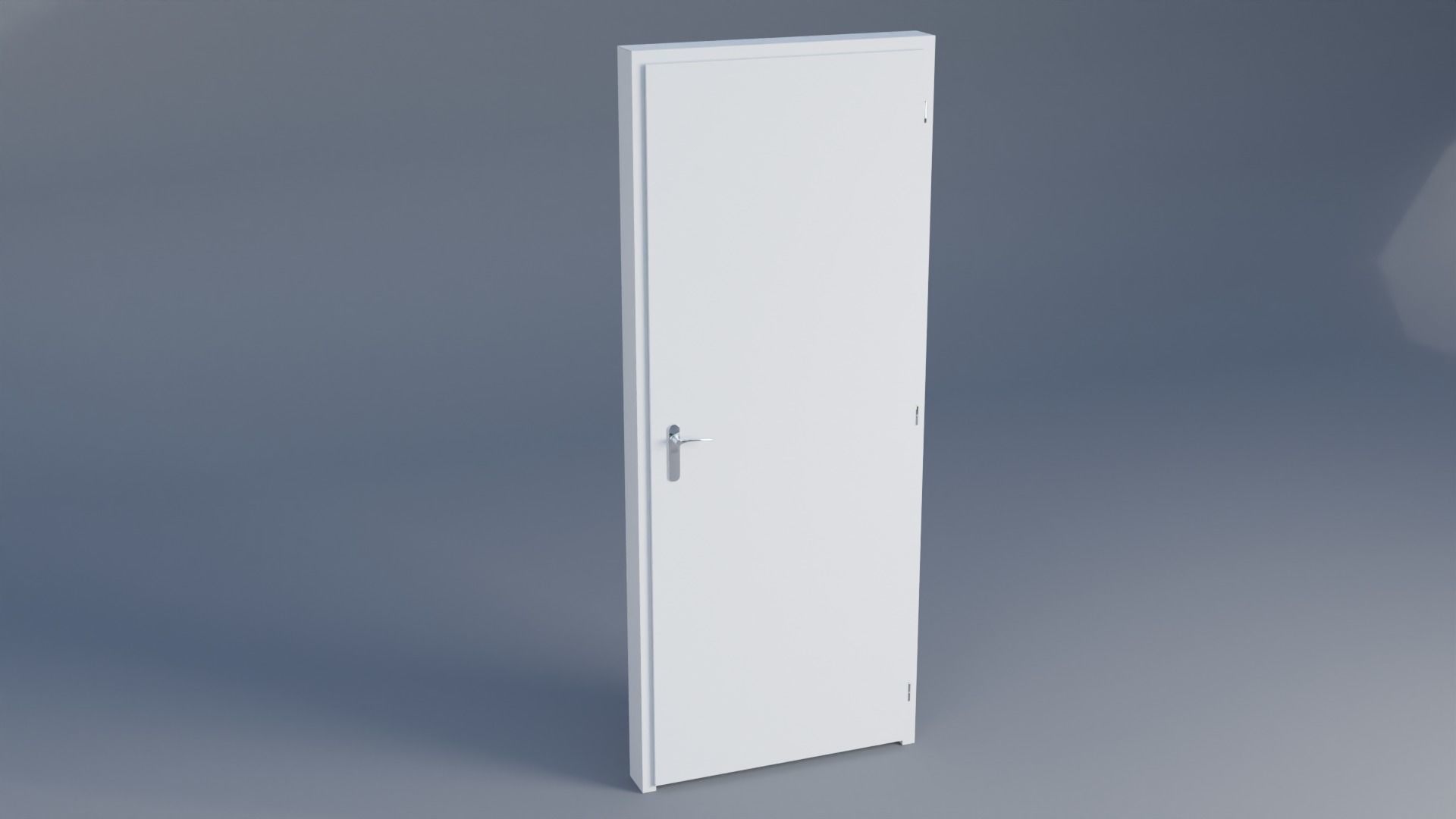 White Door Low-poly 3D model_1