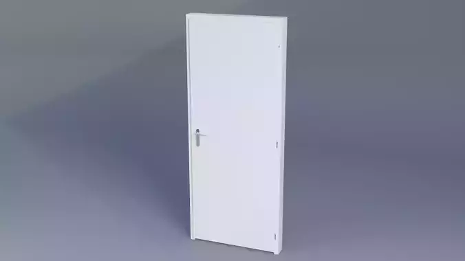 White Door Low-poly 3D model