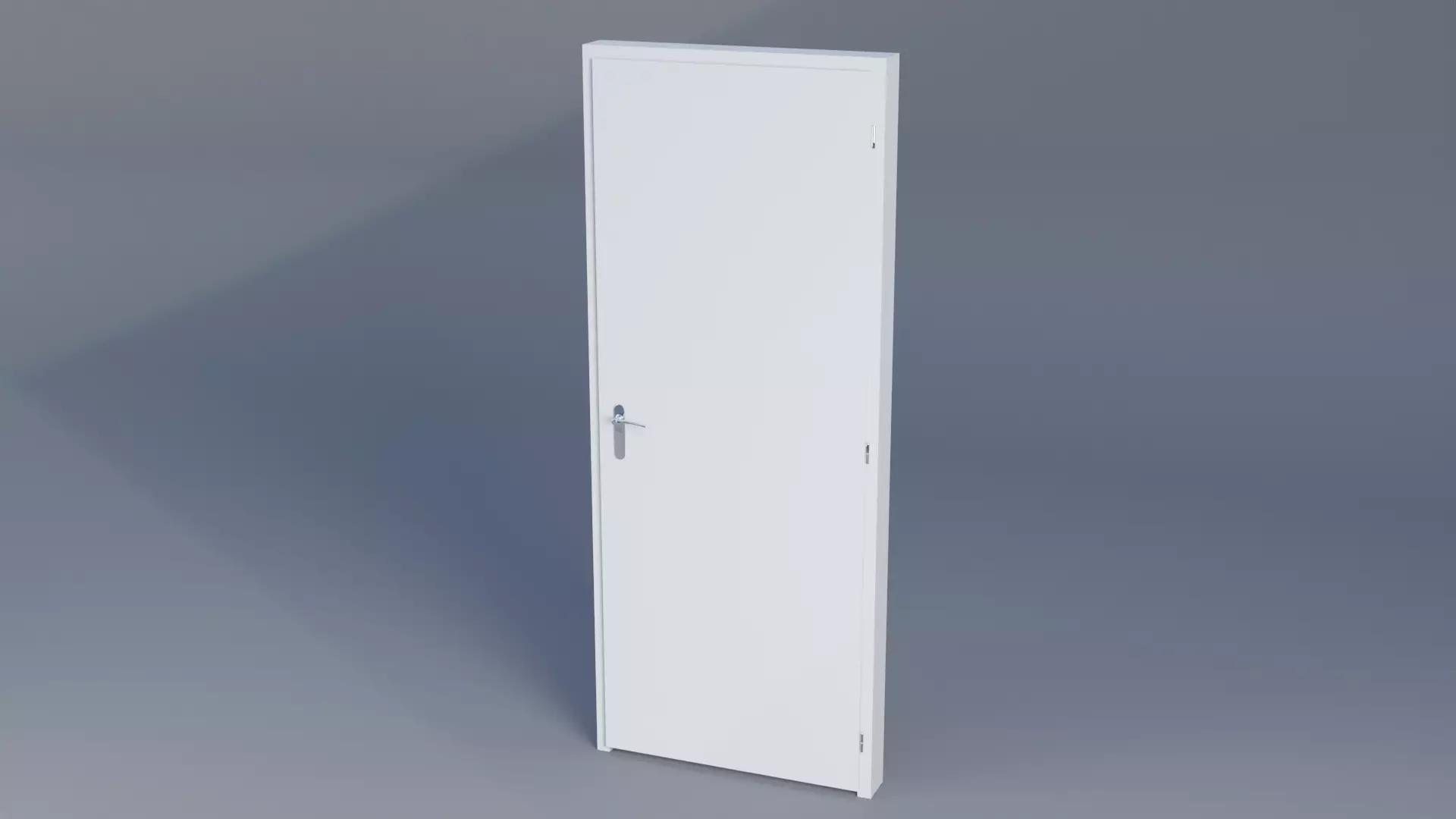 White Door Low-poly 3D model_0