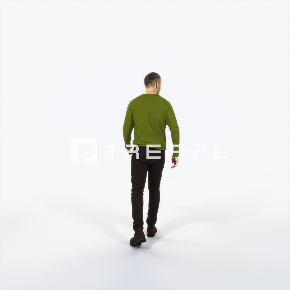 Master 20L Listening walking Casual Man Low-poly 3D model_4