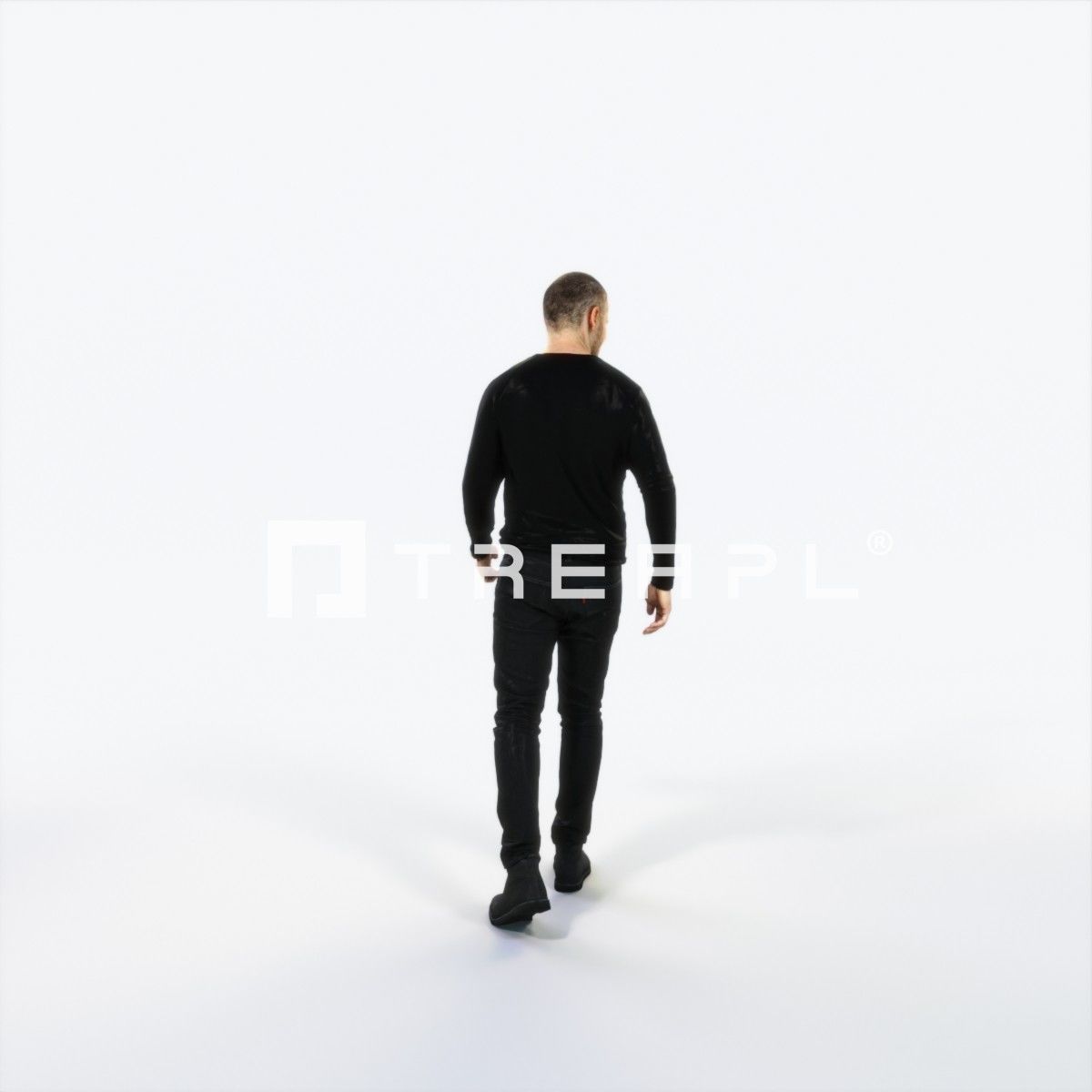 Master 20B Listening walking Casual Man Low-poly 3D model_4