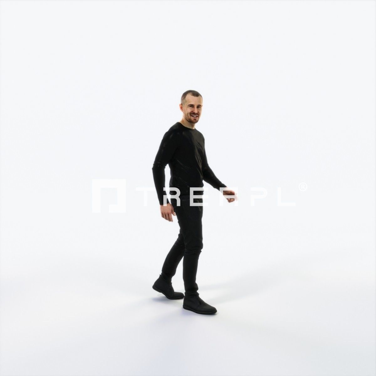 Master 20B Listening walking Casual Man Low-poly 3D model_2