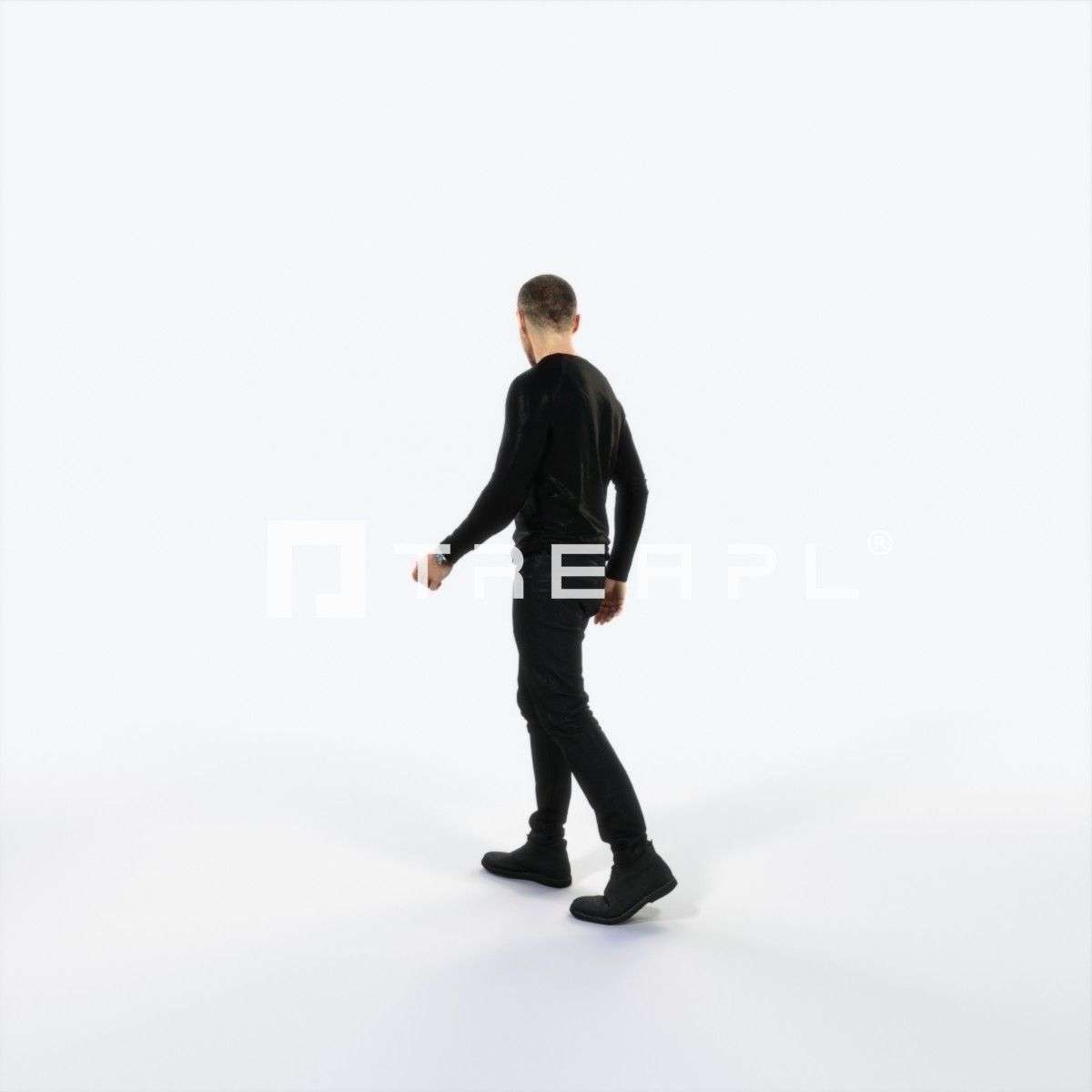 Master 20B Listening walking Casual Man Low-poly 3D model_5