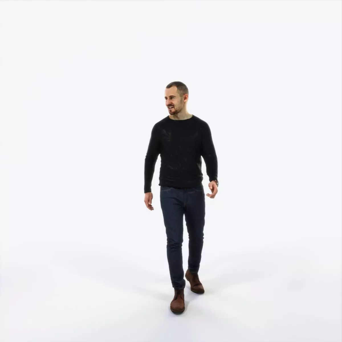 Master 20A Listening walking Casual Man Low-poly 3D model_0