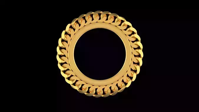 soverign bezel cuban chain 3D print model