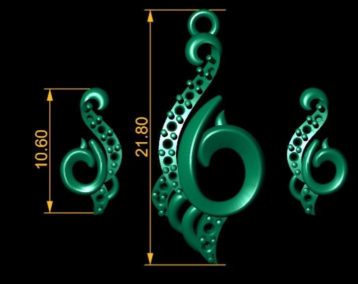 Women pendant 3D print model 3D print model_6