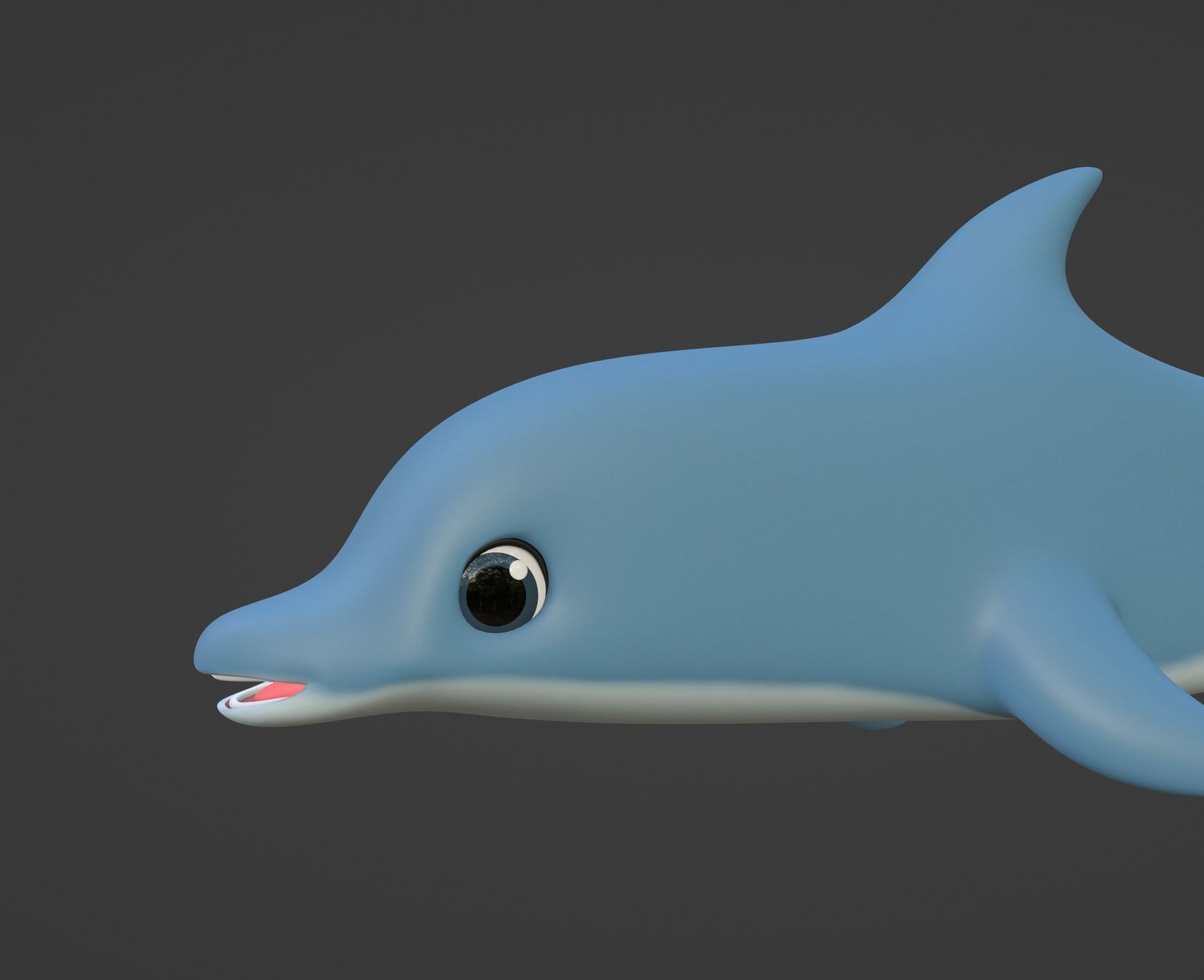 Stylized Toon Dolphin rigged Low-poly 3D model_6