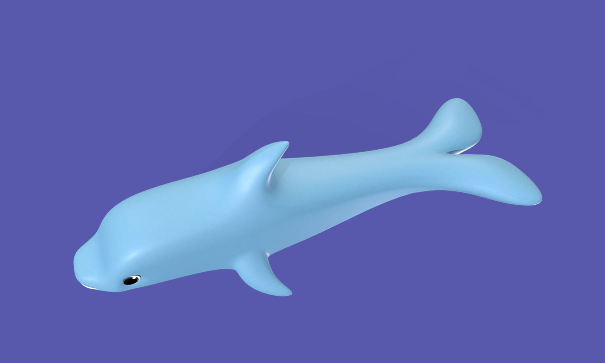 Stylized Toon Dolphin rigged Low-poly 3D model_4