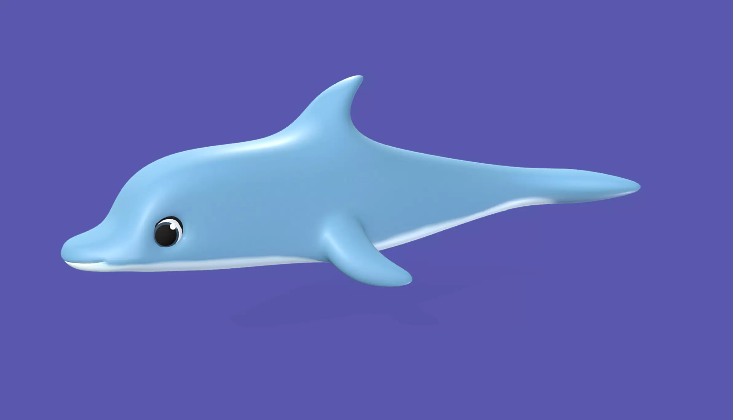 Stylized Toon Dolphin rigged Low-poly 3D model_0