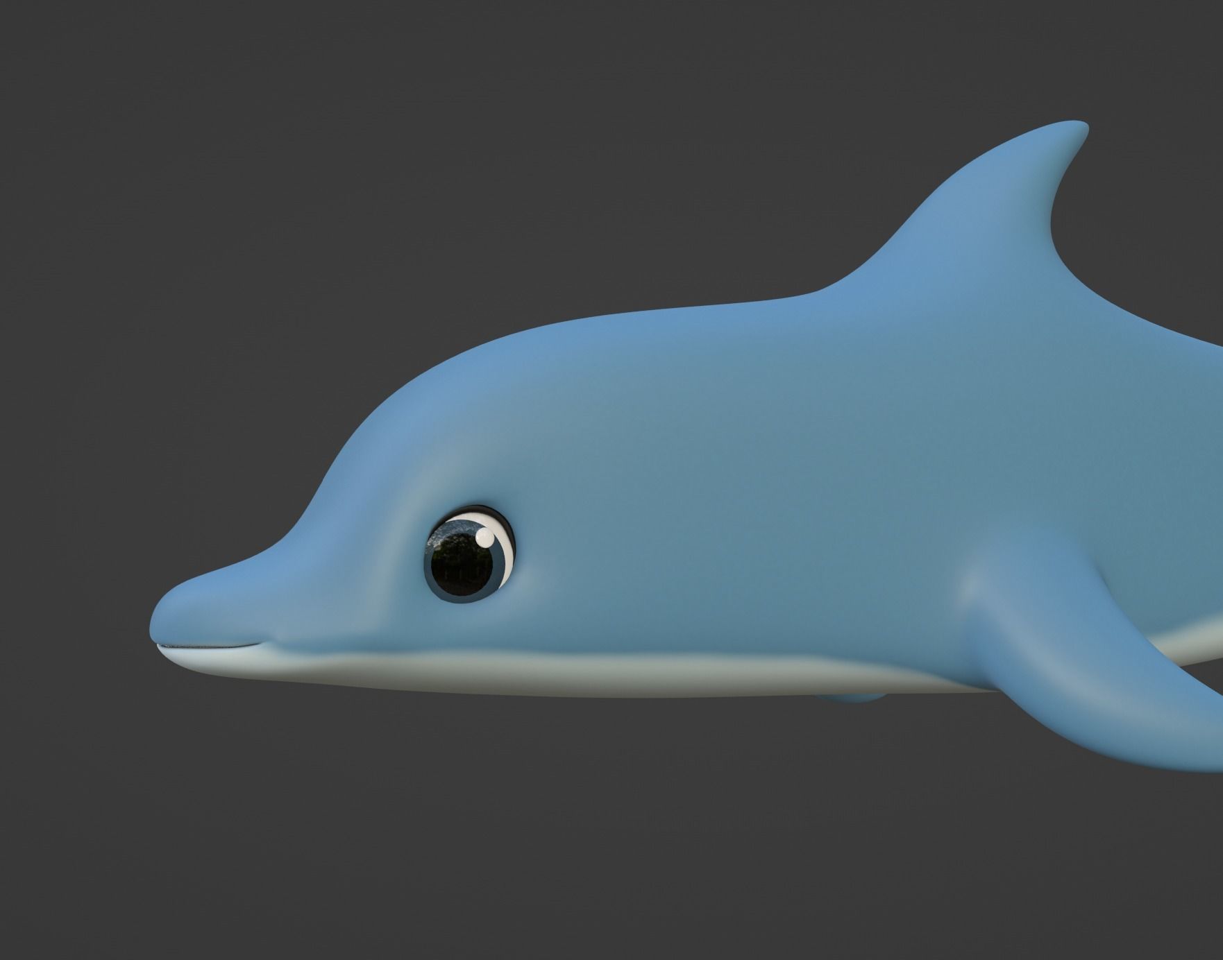 Stylized Toon Dolphin rigged Low-poly 3D model_7